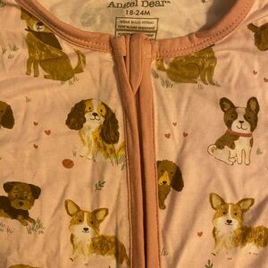 Angel Dear Bamboo Pink Onesie with Dog Pattern